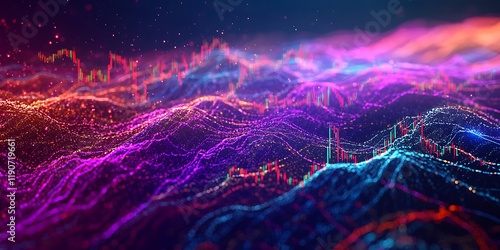 Colorful visualization of stock price fluctuations over time