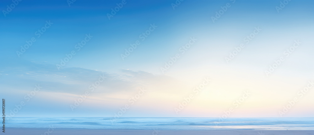 Fototapeta premium Serene Beach Sunrise Panoramic Backdrop
