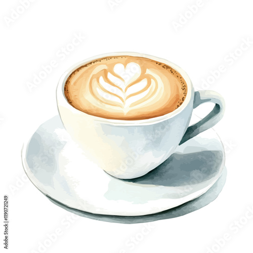 A watercolor drawing of flat white, isolated on a white background. Flat white vector.
