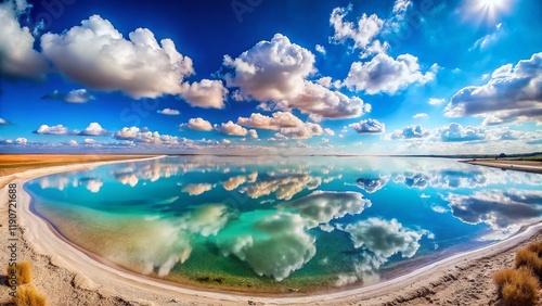 Panoramic Tilt-Shift View of Sosto Salt Lake, Nyiregyhaza, Hungary - Stunning Landscape Photography photo