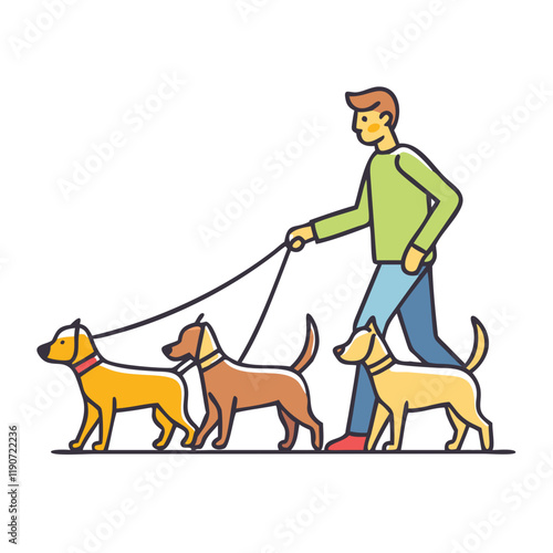 dog walker vector icon, dog walker vector illustration - simple illustration of dog walker, perfect for logos dog walker 