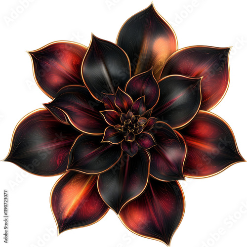 Captivating black and red succulent floral arrangement studio setting digital art close-up nature concept