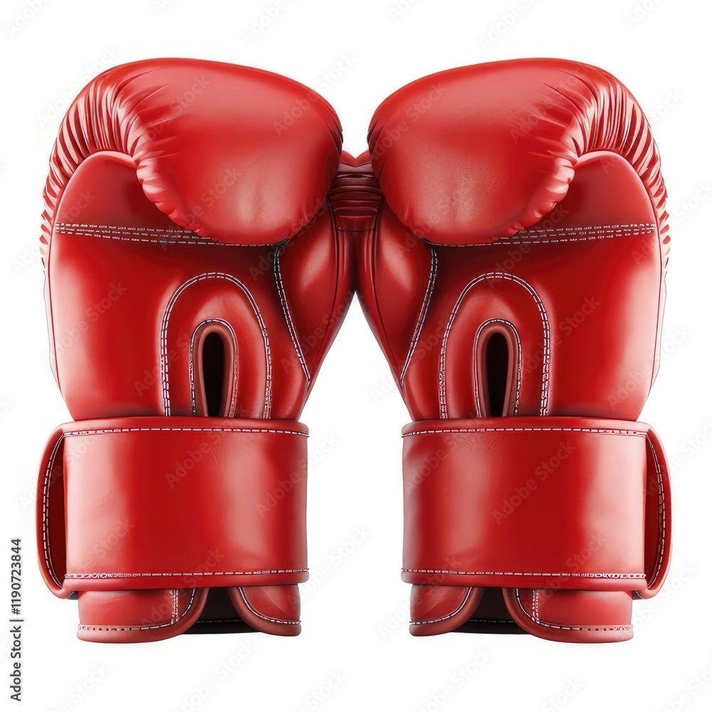 A pair of red boxing gloves designed for training and competition. isolated on white background A pair of red boxing gloves designed for training and competition. isolated on white background