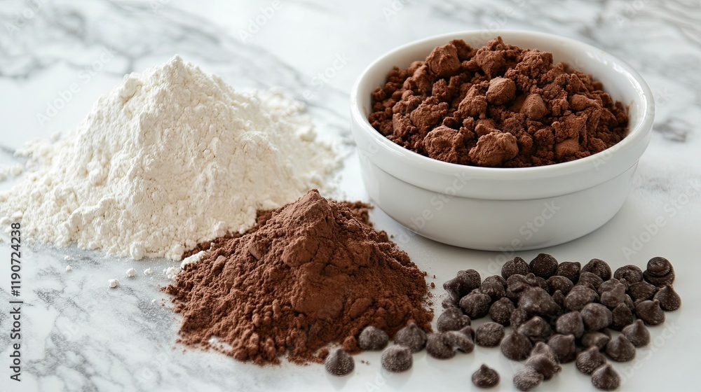 Essential ingredients for baking cookies, with space for text. Essential ingredients for baking cookies, with space for text.
