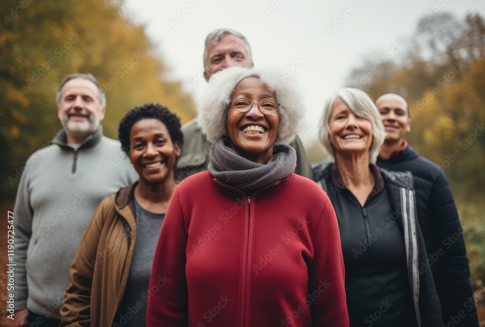 Joyful Group of Friends in Nature Joyful Group of Friends in Nature