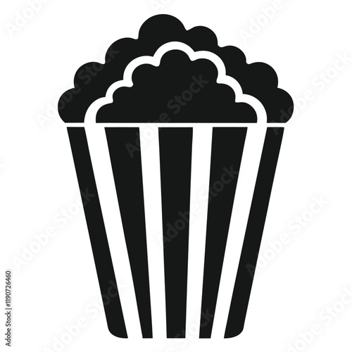 Popcorn icon vector, popcorn box symbol, vector illustration