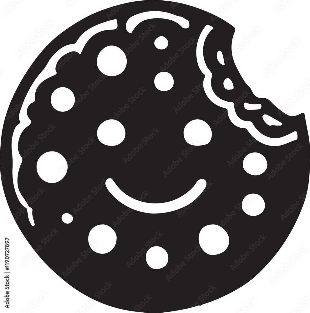 Cookie silhouette vector art illustration. Cookie vector icon. Cookie silhouette vector art illustration. Cookie vector icon.