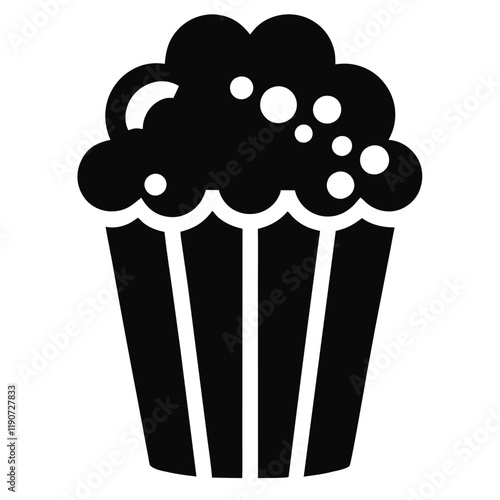 Popcorn icon vector, popcorn box symbol, vector illustration