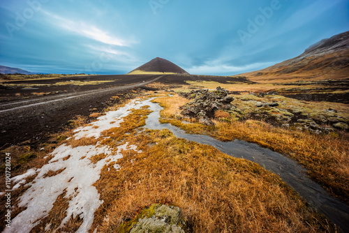 Inactive Ytri-Raudarmelskula volcano in the west of Iceland photo