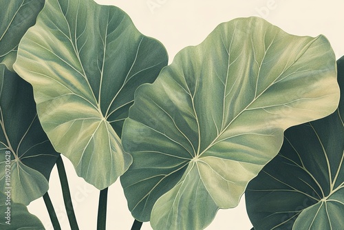 Wallpaper Mural Lush Green Leaves: Close-Up Texture of Vibrant Foliage, Perfect for Nature-Inspired Designs and Backgrounds eco leaf soft Torontodigital.ca