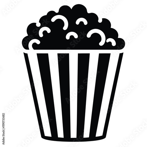 Popcorn icon vector, popcorn box symbol, vector illustration