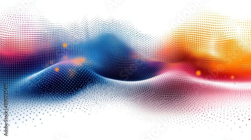 Wallpaper Mural Abstract Colorful Wave Background: Dynamic Digital Art with Vibrant Energy and Pixelated Texture Torontodigital.ca