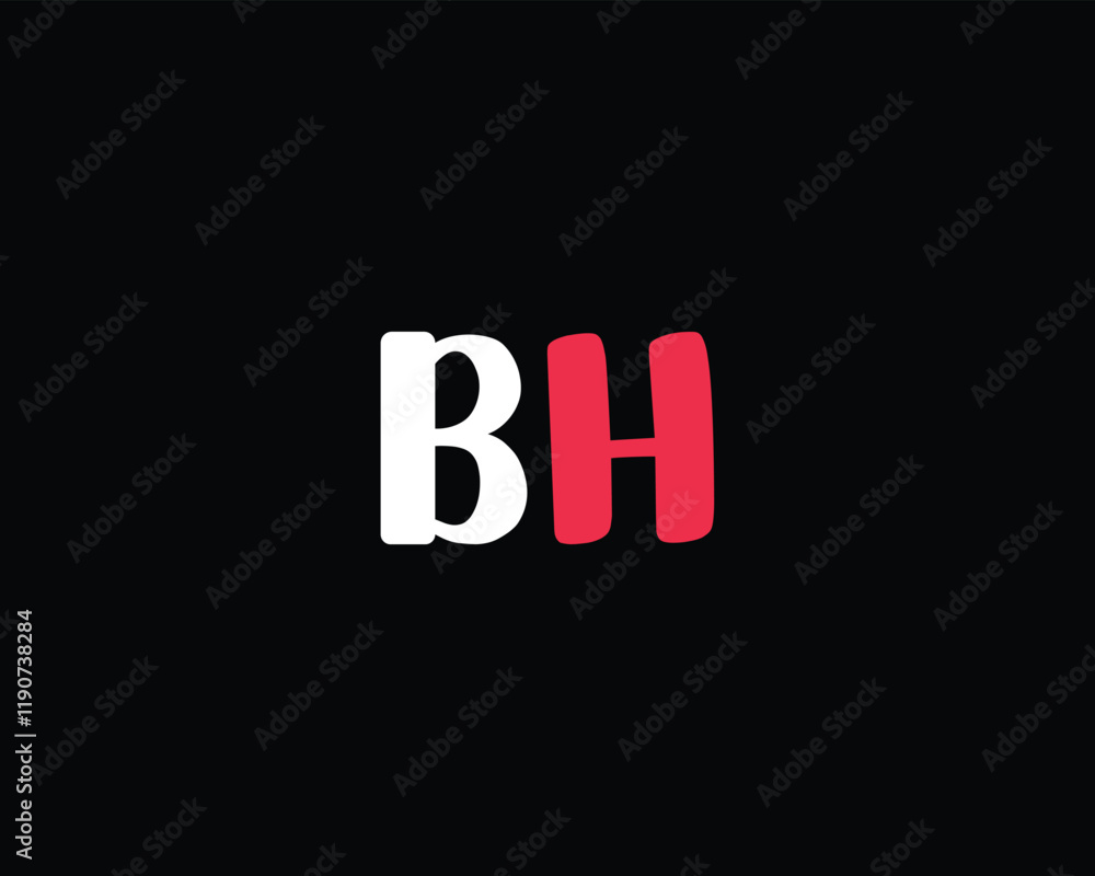 creative letter BH logo design template creative letter BH logo design template