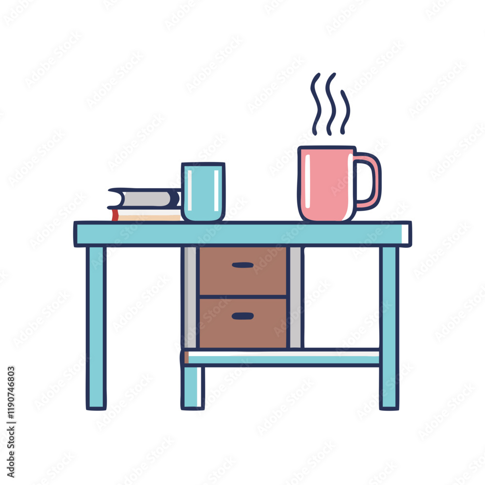 coffee mug on desk vector icon, coffee mug on desk vector illustration - simple illustration of coffee mug on desk, perfect for logos coffee mug on desk coffee mug on desk vector icon, coffee mug on desk vector illustration - simple illustration of coffee mug on desk, perfect for logos coffee mug on desk