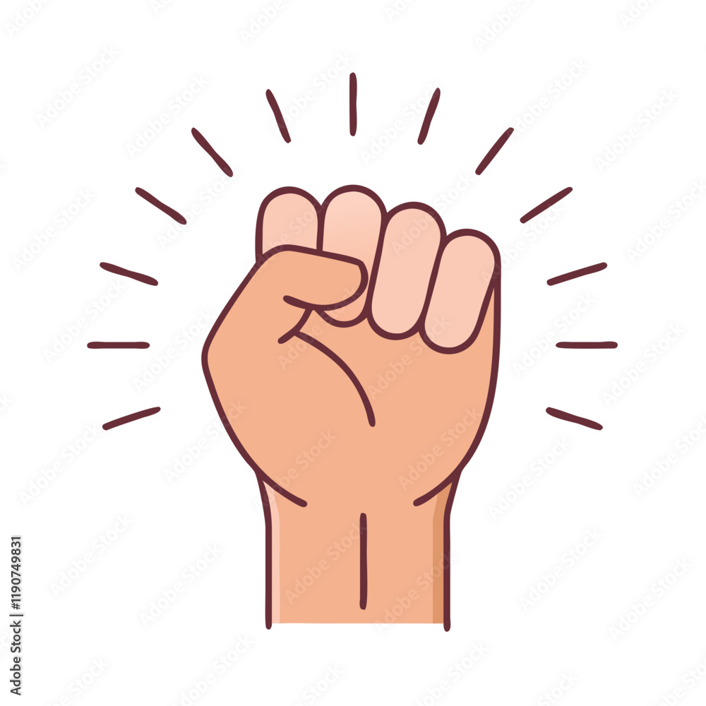 Obraz premium raised fist for solidarity vector icon, raised fist for solidarity vector illustration - simple illustration of raised fist for solidarity, perfect for logos raised fist for solidarity