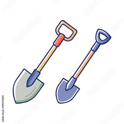 shovel and spade vector icon, shovel and spade vector illustration - simple illustration of shovel and spade, perfect for logos shovel and spade 