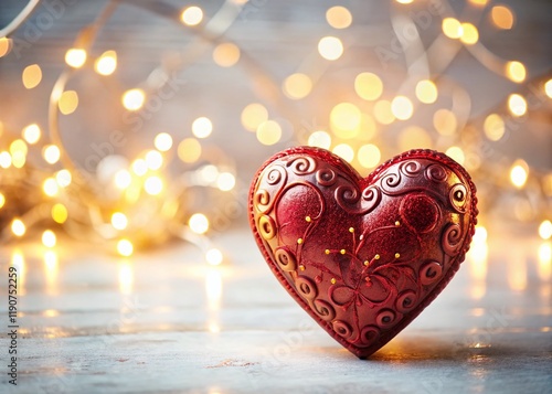 Romantic Heart Decor: White Background Stock Photo - Perfect for Valentine's Day & Wedding Designs