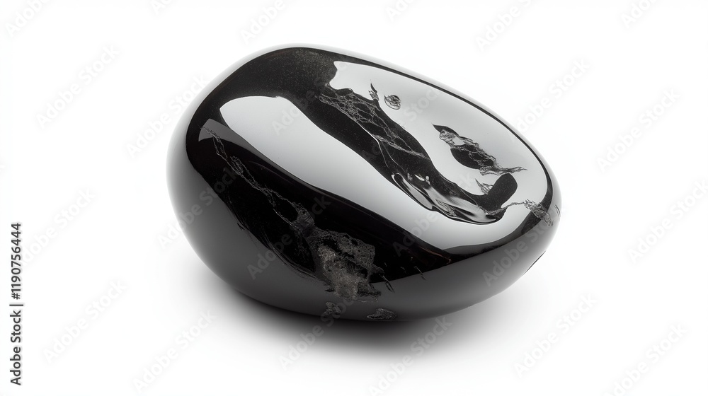Polished hematite stone on white background Polished hematite stone on white background