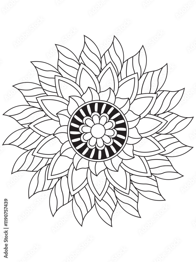 Flower Outline Illustration for Covering Book. Flower Outline Illustration for Covering Book.