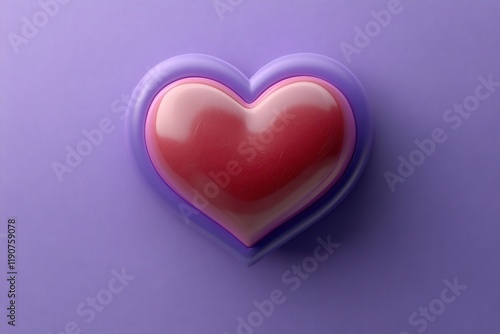 Colorful heart symbol on a purple background creating a vibrant and playful atmosphere in a modern design