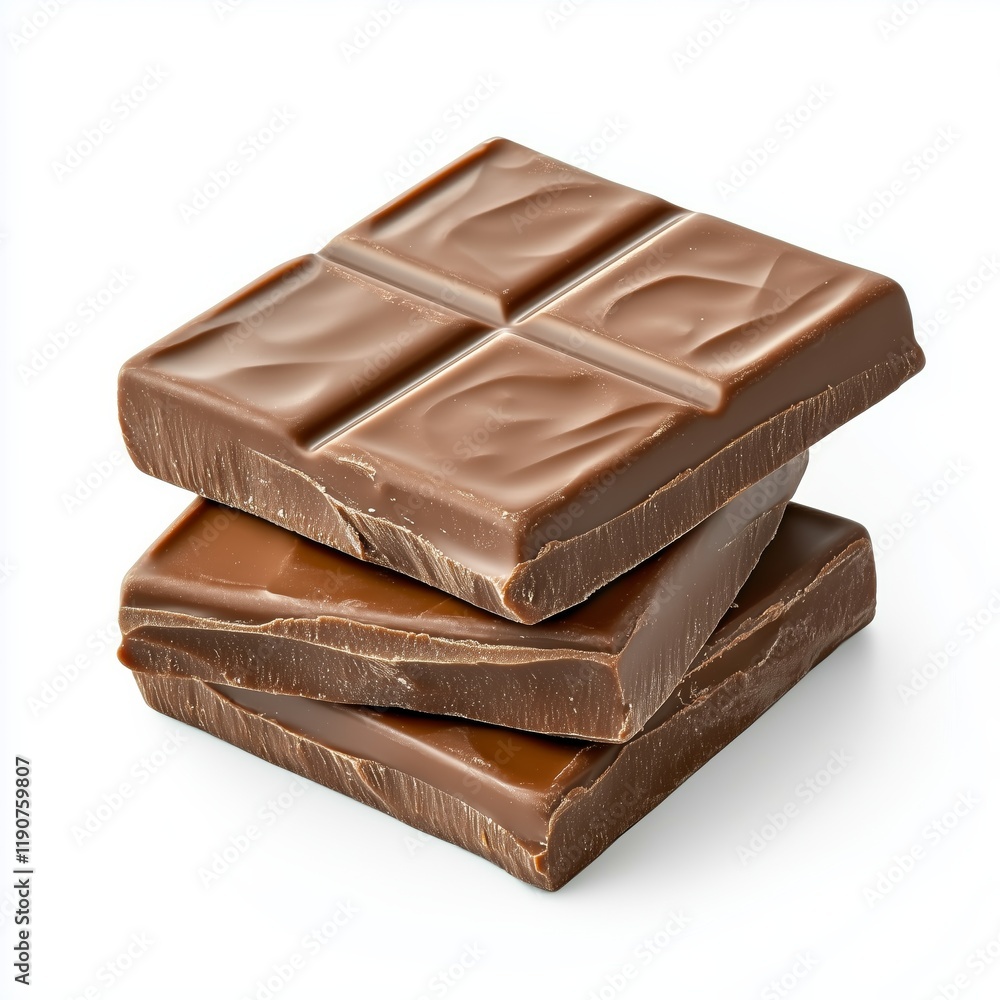 Glossy Milk Chocolate Squares in a Stack Glossy Milk Chocolate Squares in a Stack