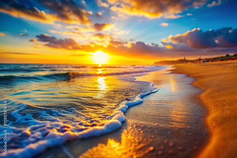 Salinas Beach Sunset: Miniature Summer Paradise, Tilt-Shift Photography Salinas Beach Sunset: Miniature Summer Paradise, Tilt-Shift Photography