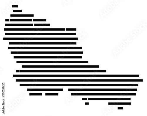 Foto Symbol Map of the Island Belle-Ile (France) showing the island with horizontal b