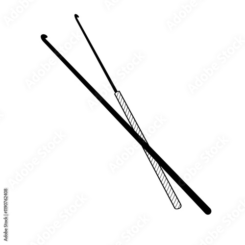 two crochet hook on white background
