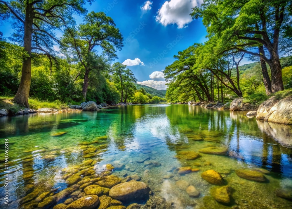 Frio River Texas: Crystal Clear Water and Lush Green Banks Stock Photo Frio River Texas: Crystal Clear Water and Lush Green Banks Stock Photo