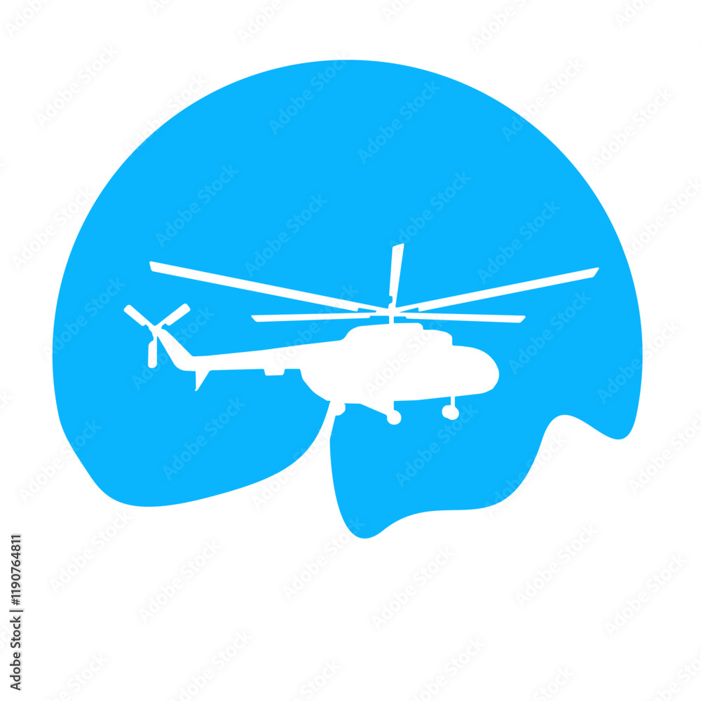 Flying helicopter isolated icon vector. isolated vector design with blue line art for aviation-in. Vector silhouette illustration of helicopter air transportation for logo. Flying helicopter isolated icon vector. isolated vector design with blue line art for aviation-in. Vector silhouette illustration of helicopter air transportation for logo.