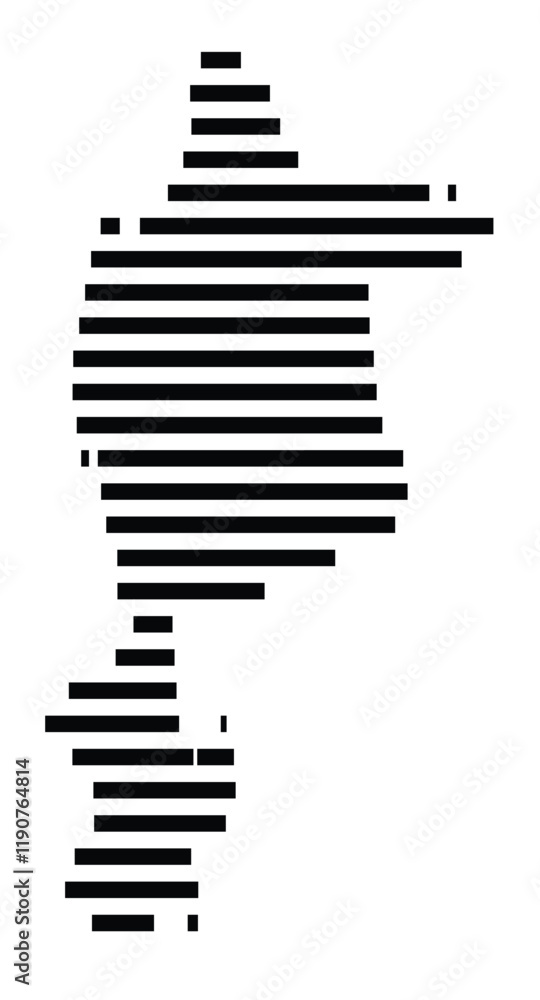 Symbol Map of the Island Sapientza (Greece) showing the island with horizontal black lines Symbol Map of the Island Sapientza (Greece) showing the island with horizontal black lines