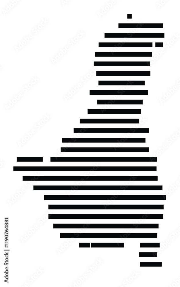 Symbol Map of the Island Saria (Greece) showing the island with horizontal black lines Symbol Map of the Island Saria (Greece) showing the island with horizontal black lines