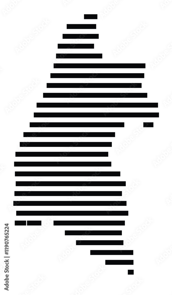 Symbol Map of the Island Thirasia (Greece) showing the island with horizontal black lines Symbol Map of the Island Thirasia (Greece) showing the island with horizontal black lines