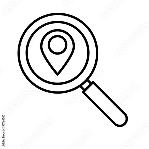 search location line icon with editable stroke