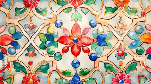 Mogul garden concept watercolor 