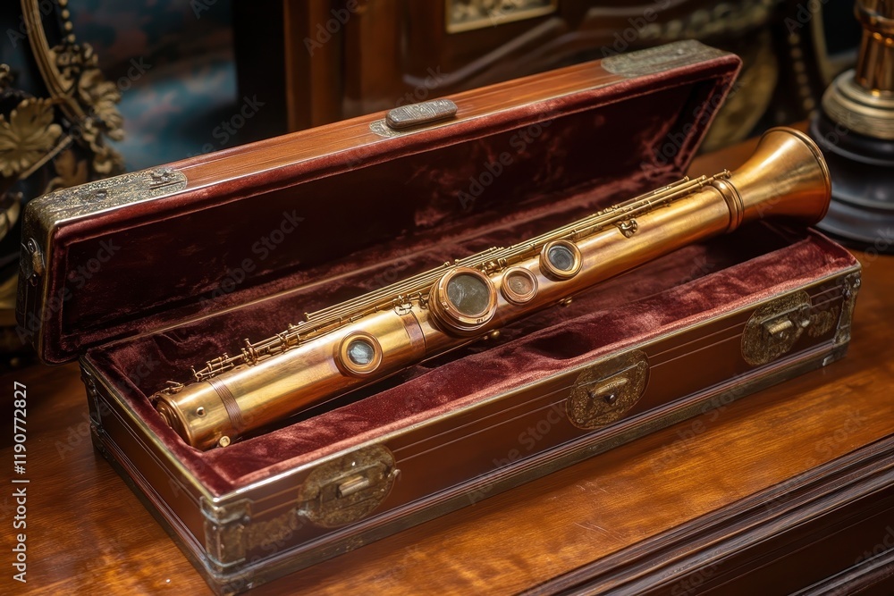 Naklejka premium Elegant Kazoo Display in Classic Case Lighting