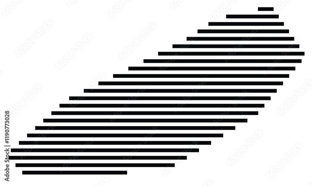 Obraz premium Symbol Map of the Island Manihi (French Polynesia) showing the island with horizontal black lines
