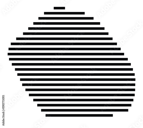 Symbol Map of the Island Niau (French Polynesia) showing the island with horizontal black lines photo