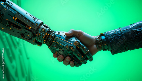 Human & Robot Handshake: AI Future Tech - Artificial Intelligence