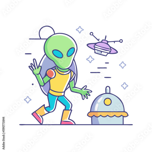alien invader retro style vector icon, alien invader retro style vector illustration - simple illustration of alien invader retro style, perfect for logos alien invader retro style 