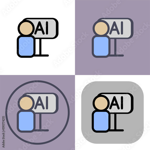 Teaching artificial intelligence - artificial intelligence icon.