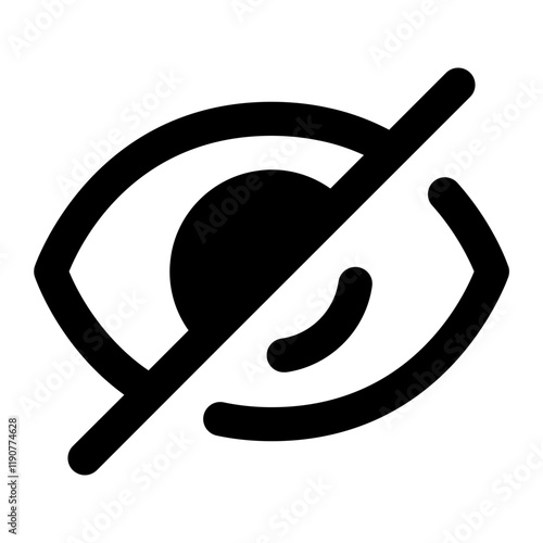 Eye Icon with Slash for Visibility