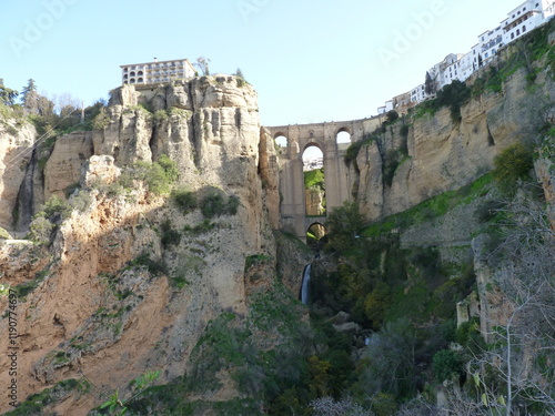 Ronda from the gorge, Andalucia, Spain