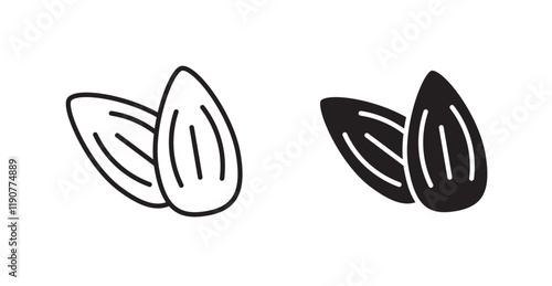 Almond vector web icons set