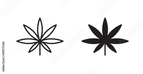 Cannabis leaf vector web icons set
