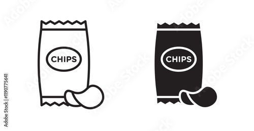 Chips vector web icons set