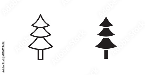 Christmas tree vector web icons set