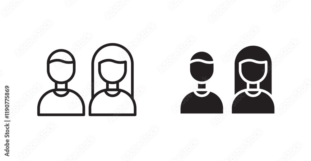 Couple vector web icons set Couple vector web icons set