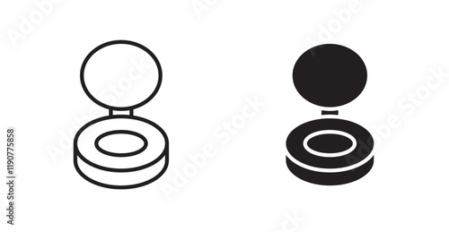 Cosmetic powder with mirror vector web icons set