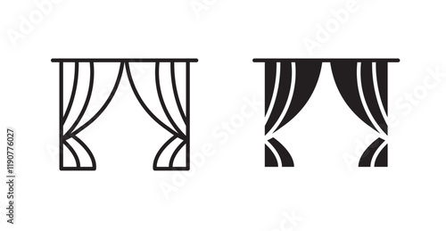 Curtain vector web icons set